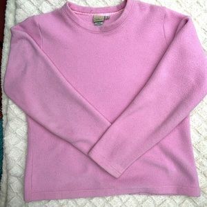 LL Bean Women’s Size M Pink Crew Neck Fleece